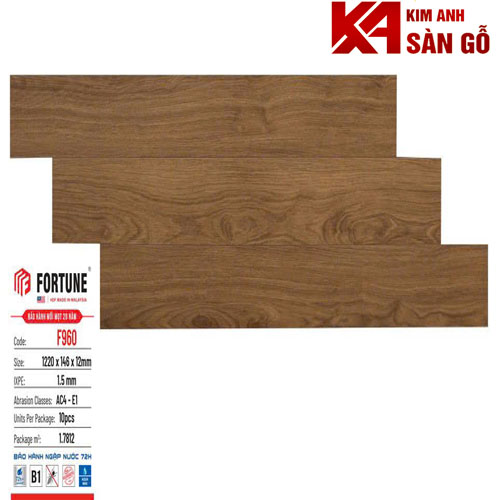 Sàn Gỗ Công Nghiệp 12MM FORTUNE-F960